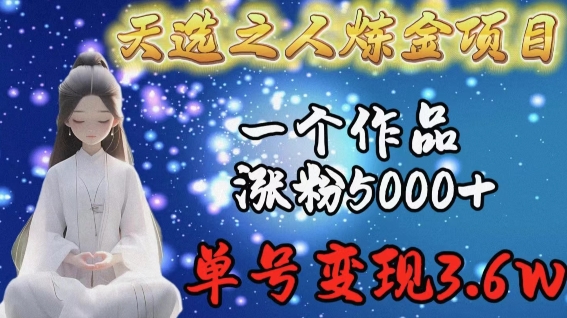 天选之人炼金项目,一个作品涨粉5000+,单号变现3.6w【揭秘】插图 天选之人炼金项目,一个作品涨粉5000+,单号变现3.6w【揭秘】插图