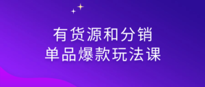 有货源和分销单品爆款玩法课-山水资源站