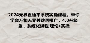 2024无界直通车系统实操课程，带你学会万相无界关键词推广，4.0升级版，系统化课程 理论+实操-山水资源站