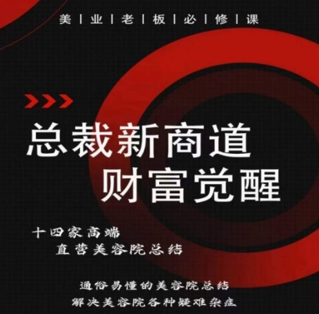 总裁新商道(美业老板必修课),通俗易懂的美容院总结,解决美容院各种疑难杂症插图 总裁新商道(美业老板必修课),通俗易懂的美容院总结,解决美容院各种疑难杂症插图