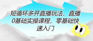 短循环多开直播玩法，直播0基础实操课程，零基础快速入门-山水资源站