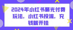 2024年小红书聚光付费玩法，小红书投流，充钱就开挂-山水资源站