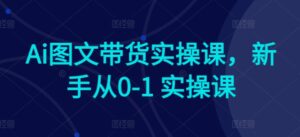 Ai图文带货实操课，新手从0-1 实操课-山水资源站