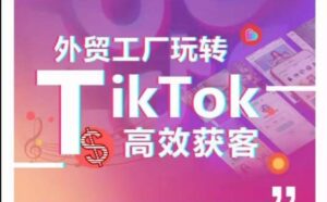 外贸工厂玩转TikTok高效获客，多种引流方式与账号定位技巧，拆解爆款短视频打造成功案例-山水资源站