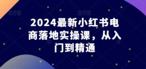 2024最新小红书电商落地实操课，从入门到精通-山水资源站