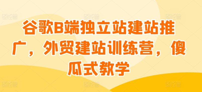 谷歌B端独立站建站推广,外贸建站训练营,傻瓜式教学插图 谷歌B端独立站建站推广,外贸建站训练营,傻瓜式教学插图