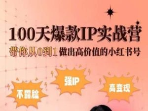 小红书100天爆款IP实战营,带你从0到1做出高价值的小红书号插图 小红书100天爆款IP实战营,带你从0到1做出高价值的小红书号插图