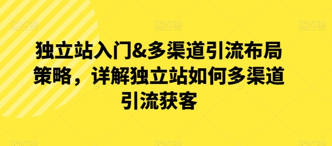 独立站入门&多渠道引流布局策略,详解独立站如何多渠道引流获客插图 独立站入门&多渠道引流布局策略,详解独立站如何多渠道引流获客插图