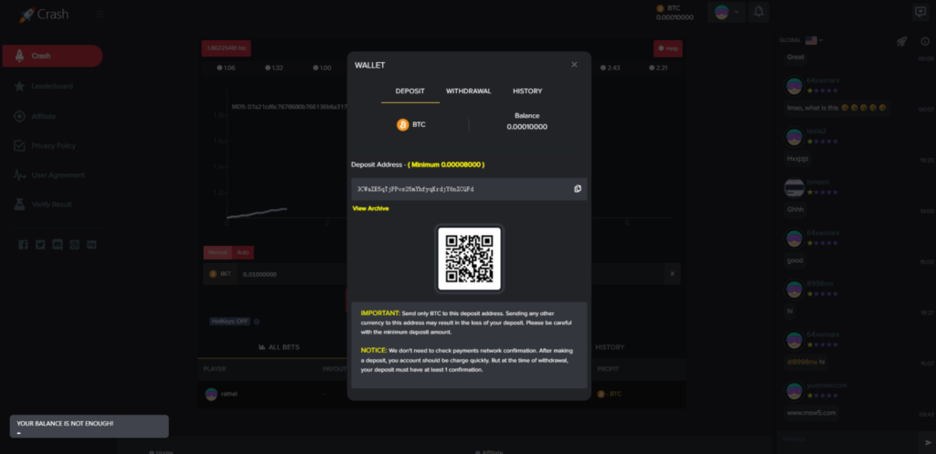 海外爆点游戏/竞猜下注游戏/带聊天室/机器人/BTC充值插图5