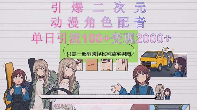 二次元，用动漫角色配音，只需一个剪茚插图