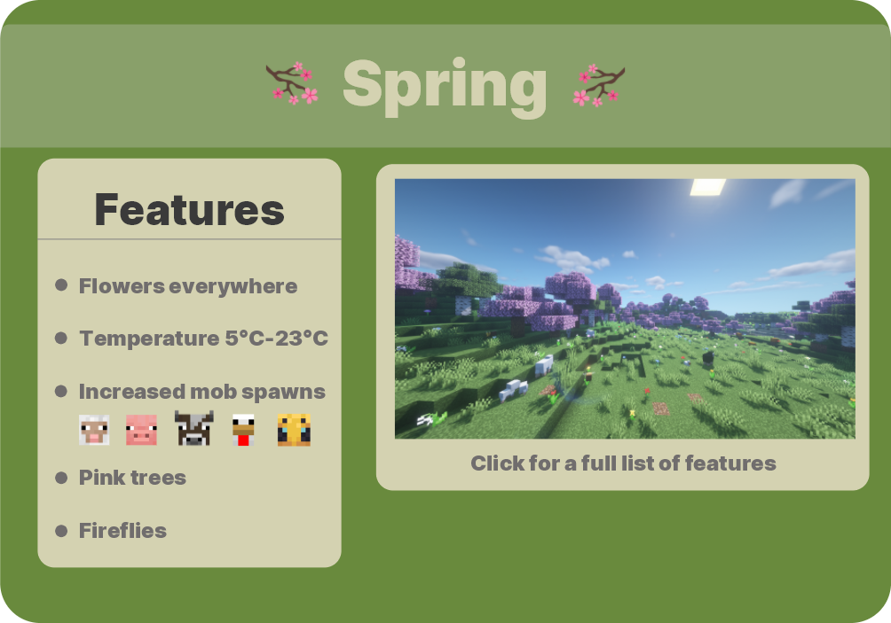 现实季节 |1.16.3-1.20.6 |Minecraft世界中的季节 |有温度和日历!10.9.0插图4 现实季节 |1.16.3-1.20.6 |Minecraft世界中的季节 |有温度和日历!10.9.0插图4