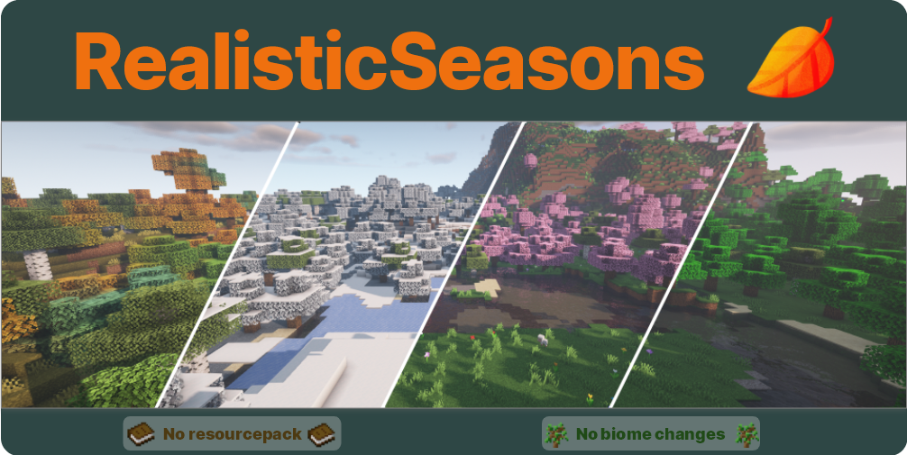 现实季节 |1.16.3-1.20.6 |Minecraft世界中的季节 |有温度和日历!10.9.0插图 现实季节 |1.16.3-1.20.6 |Minecraft世界中的季节 |有温度和日历!10.9.0插图