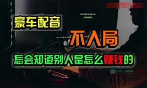 豪车配音，一个惊掉下巴，闷声发财的小生意，日赚15万-山水资源站