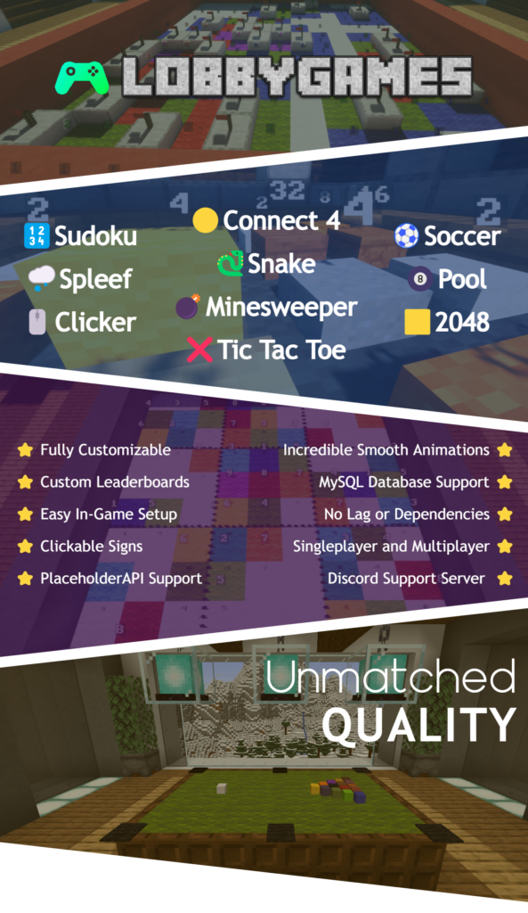 大厅游戏 [1.8.x-1.20.x] ✅ 高品质迷你游戏 ✅ 100%可✨定制 新游戏发布 1.5.9插图