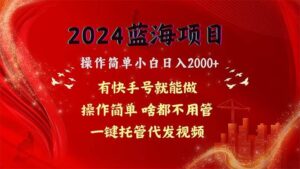 2024蓝海项目，网盘拉新，操作简单小白日入2000+，一键托管代发视频，啥都不用管，有快手号躺赚-山水资源站