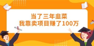 当了三年韭菜我靠卖项目赚了100万-山水资源站