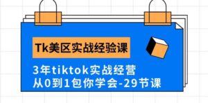 Tk美区实战经验课程分享，3年tiktok实战经营，从0到1包你学会（29节课）-山水资源站