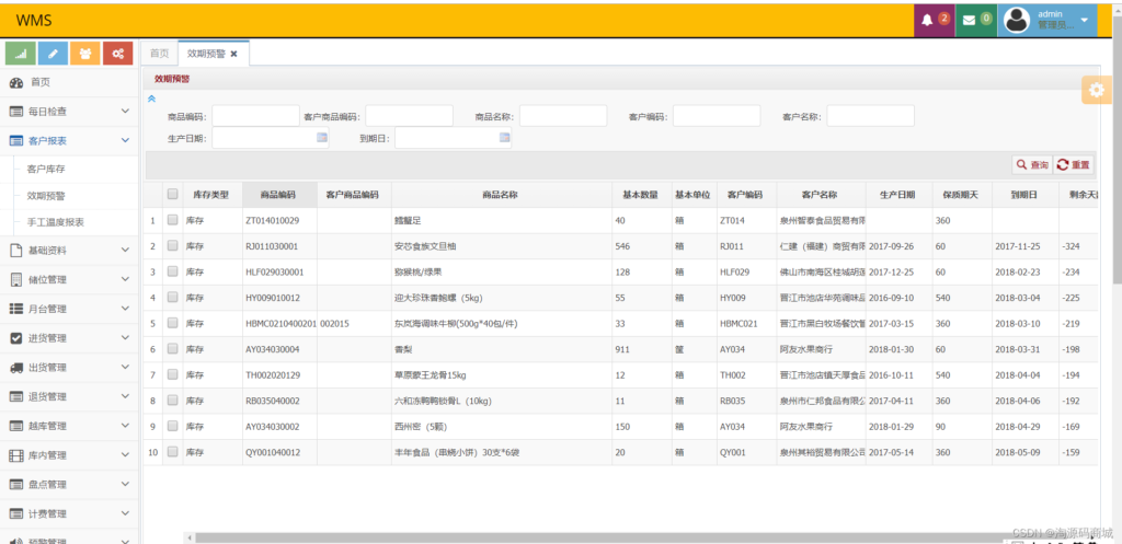 JAVA版WMS物流仓储管理系统源码,包含PDA端和Web端插图2 JAVA版WMS物流仓储管理系统源码,包含PDA端和Web端插图2