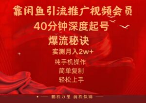 闲鱼暴力引流推广视频会员，能做到日入2W+，操作简单-山水资源站