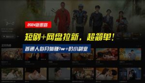 【新思路】短剧+网盘拉新，超简单，普通人每月躺赚1w+的小副业-山水资源站