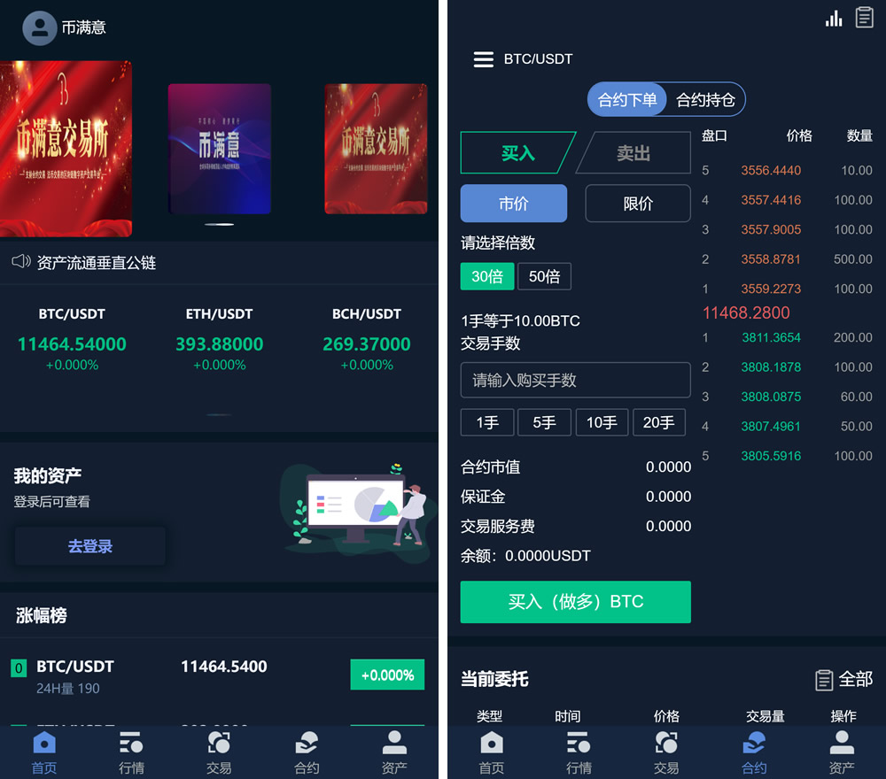币币交易所合约 / 机器人区块链资产货币 USDT以太坊代币交易所/合约交易/C2C交易所开发全球区域插图1