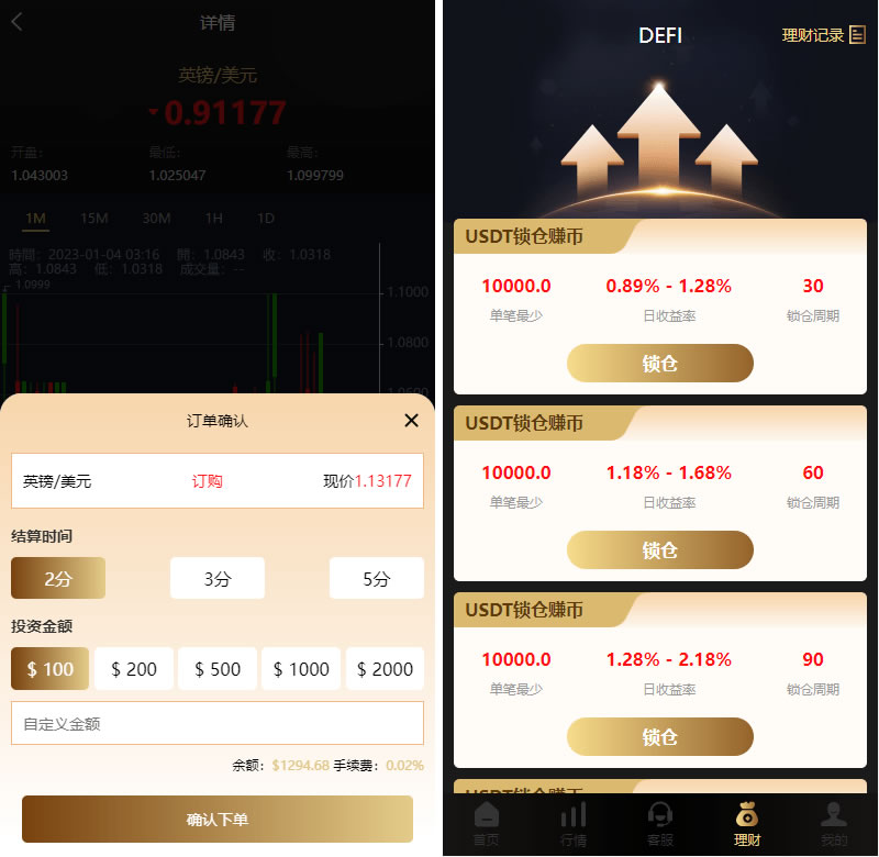 多语言微交易系统/外汇虚拟币贵金属微盘源码/新增群控单控/前端vue插图1