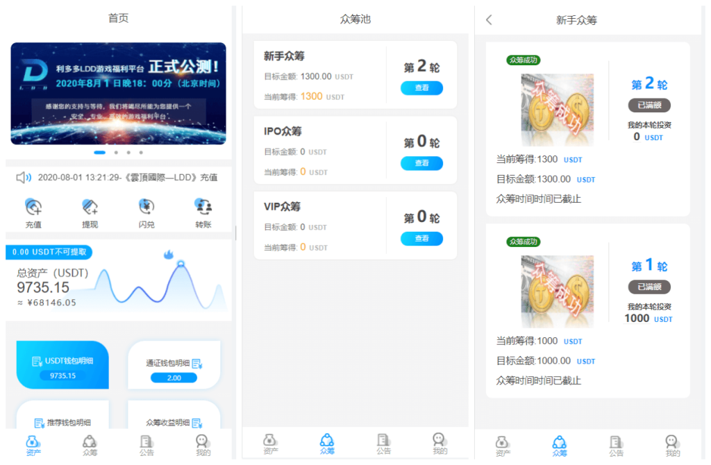 usdt众筹模式,新模式,新玩法,投资理财,众筹系统源码插图 usdt众筹模式,新模式,新玩法,投资理财,众筹系统源码插图