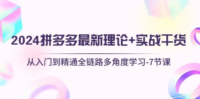 2024拼多多 最新理论+实战干货,从入门到精通全链路多角度学习-7节课插图 2024拼多多 最新理论+实战干货,从入门到精通全链路多角度学习-7节课插图