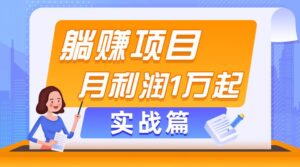 躺赚副业项目，月利润1万起，当天见收益，实战篇-山水资源站