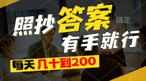 照抄答案，有手就行，每天几十到200-山水资源站
