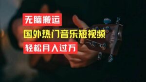 无脑搬运国外热门音乐短视频，轻松月入过万-山水资源站