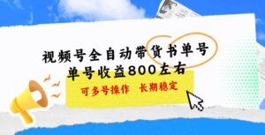 视频号带货书单号，单号收益800左右 可多号操作，长期稳定-山水资源站