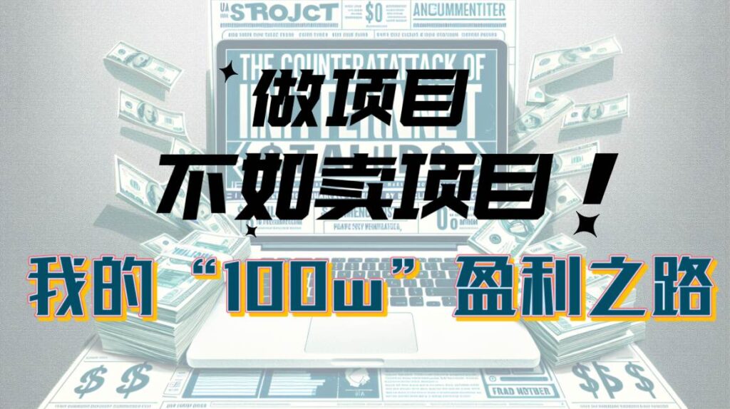 为什么做项目不如卖项目?我的100W+盈利之路插图 为什么做项目不如卖项目?我的100W+盈利之路插图