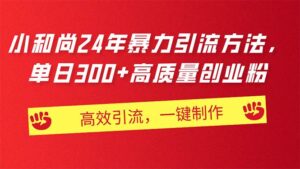 AI小和尚24年暴力引流方法，单日300+高质量创业粉，高效引流，一键制作-山水资源站