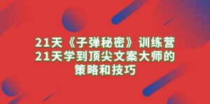 21天《子弹秘密》训练营，21天学到顶尖文案大师的策略和技巧-山水资源站