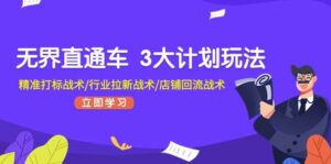 无界直通车 3大计划玩法，精准打标战术/行业拉新战术/店铺回流战术-山水资源站