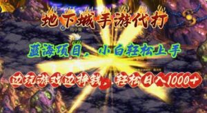 地下城手游代打，边玩游戏边挣钱，轻松日入1000+，小白轻松上手，蓝海项目-山水资源站