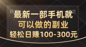 最新一部手机就可以做的副业，轻松日赚100-300元-山水资源站