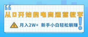 从0开始的电商运营教学，月入2W+，新手小白轻松躺赚-山水资源站