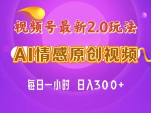 视频号情感赛道2.0.纯原创视频，每天1小时，小白易上手，保姆级教学-山水资源站