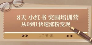 28天 小红书 突围培训营，从0到1快速涨粉变现（17节课）-山水资源站