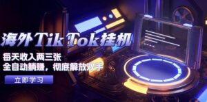 海外TikTok挂机，每天收入两三张，全自动躺赚，彻底 解放双手！-山水资源站