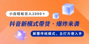 新模式直播带货，日入2000，不出镜不露脸，小白轻松上手-山水资源站