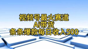 视频号最火赛道——Ai带货条条爆款每日收入500-山水资源站