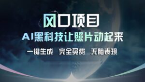 风口项目，AI 黑科技让老照片复活！一键生成完全免费！接单接到手抽筋-山水资源站