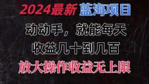 有手就行的2024全新蓝海项目，每天1小时收益几十到几百-山水资源站