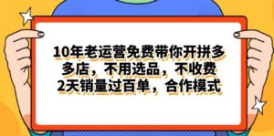 拼多多最新合作开店日入4000+两天销量过百单，无学费、老运营代操作-山水资源站
