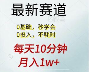 每天10分钟，月入1w+。看完就会的无脑项目-山水资源站