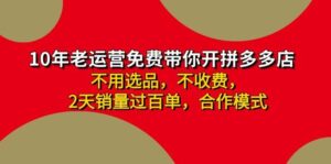 拼多多-合作开店日入4000+两天销量过百单，无学费、老运营教操作-山水资源站