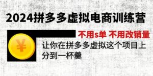 2024拼多多虚拟电商训练营 不用s单 不用改销量 在拼多多虚拟上分到一杯羹-山水资源站